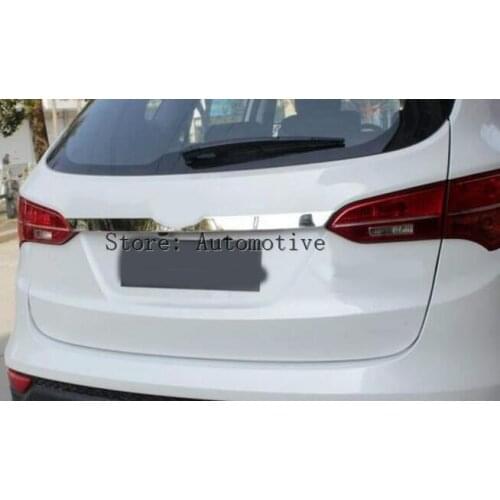 Fit For Hyundai Santa Fe 2013-16 2017 Chrome Rear Trunk Lid Cover Tailgate Trim Hatch Back Boot Door Grab Handle Molding Garnish