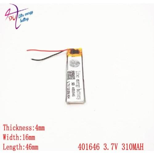 Polymer lithium ion battery 310MAH 3.7V 401545 401646 customized wholesale CE FCC ROHS MSDS quality certification