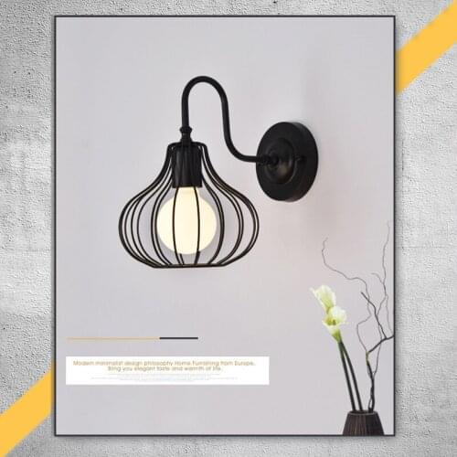 Industrial Vintage Wall Lamp E27 Iron Loft Lamps Bedroom Corridor Restaurant Retro Wall Lamp Sconces Indoor Decorative Lighting