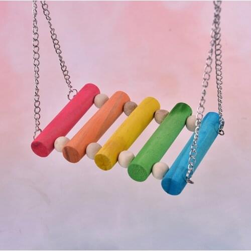 Bird Hanging Swing Toys Wood Parrot Parakeet Perches Finches Pets Accessories Hanging Chew Toys For Birds Swing Bridge Toys