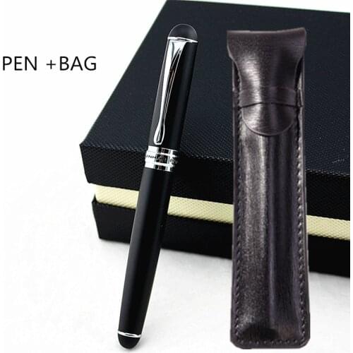 Luxury Jinhao X750 school Office Writing Stationery ink pen Business metal Calligraphy Fountain Pen ink (Frosted Black)