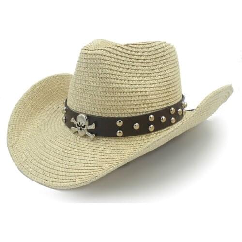 2019 Women Men Straw Sun Sun Hats With Roll Up Brim Lady Gentleman Summer Beach Cowboy Sombrero Hombre Sun Cap Size 56-58CM