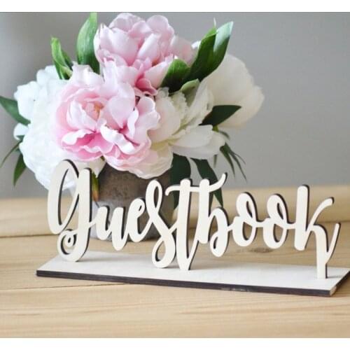 Cute Wooden Guestbook Sign Wedding Decor Freestanding Sign Decoration DIY Gift