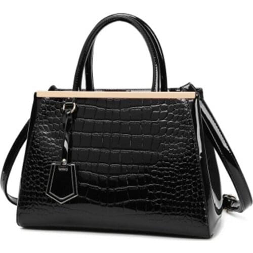 Fashion Women Handbags 2021 PU Leather Totes Bag Top-handle Embroidery Bag Shoulder Bag Lady Simple Style Crocodile pattern