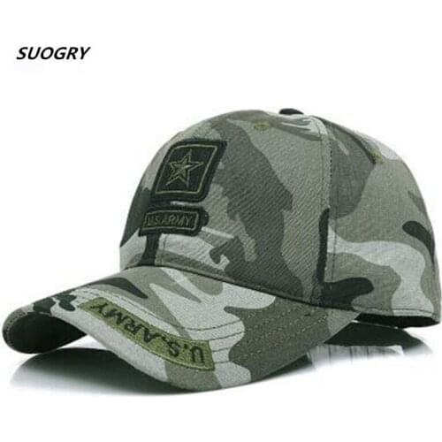 SUOGRY 2018 New Men Pentagram Cap Top Quality U.S. Army Caps Mens Fishing Hat Camo Baseball Hats Bone Adjustable