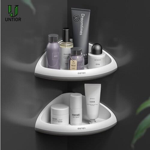 UNTIOR Bathroom Storage Corner Shelf Punch-free Triangular Shelves Holder Shower Kitchen Rack Holder Bathroom Accessorise