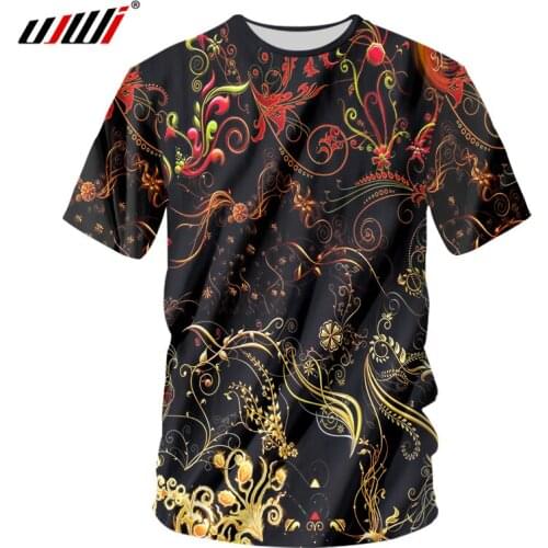 UJWI Cool Funny Mens Clothing Fashion Mens Tops 3D Print Magical Plant Tshirts Harajuku Casual Boy O-Neck T-shirts Novelty Tees