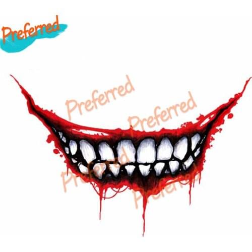 High Quality Joker Graffit Mouth Decal Motocross Racing Laptop Helmet Trunk Wall Vinyl Car Sticker Die Cutting Waterproof PVC