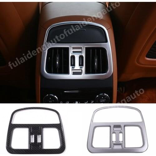 For Maserati Levante 2016-2020 Silver ABS Carbon Fiber Rear Armrest Air Vent Outlet Cover Trim Auto accessories