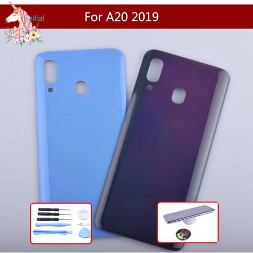For Samsung Galaxy A20 A205 A205F SM-A205F Housing Battery Door Rear Back Glass Cover Case Chassis Shell A20 2019 Replacement