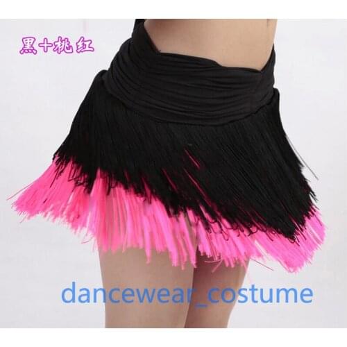Women Party Ballroom Latin Tango Salsa Fringe Skirt Ladies Samba Rumba Performance Practice Dance Dress Tassels Skirt 3Colors