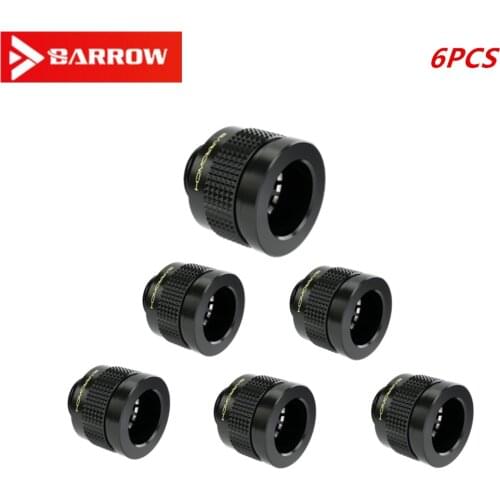6PCS BARROWCH G1 / 4" OD14mm 16mm hard tube manual compression fittings, used for computer water cooling fittings FBYKNF-14 /16