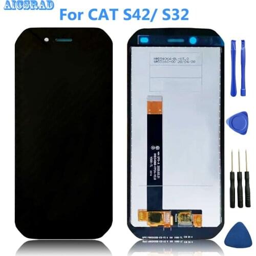 For Caterpillar Cat S42 / S32 LCD Display + Touch Screen Assembly Replacement 100% Tested 5.5 Inches CAT S 42 S 32 Phone Parts