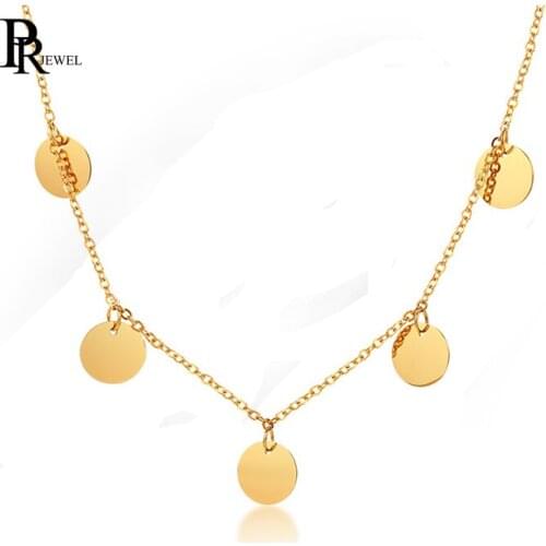 Gold Tone Coin Choker Necklace for Women Stainless Steel Girls Female Collar Accessories