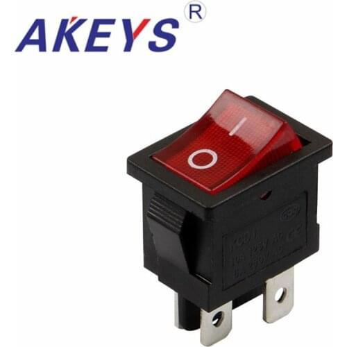 10PCS KCD1-104N 6A 250VAC ON OFF 4-PIN 2 Way SPST Rocker Switch with Red light