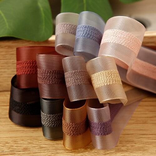 16mm/25mm/40mm Bilateral Snow Yarn Nylon Knitted Ribbon Organza Ribbons for Hair Bow DIY Bouquet Gift Packing Supplies