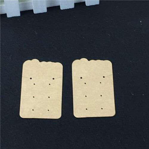 24Pcs/Lot Kraft Paper Brown White Necklace Earrings Cards Wavyedges With Holes for Jewelry Displays Cards Accept Custom Logo