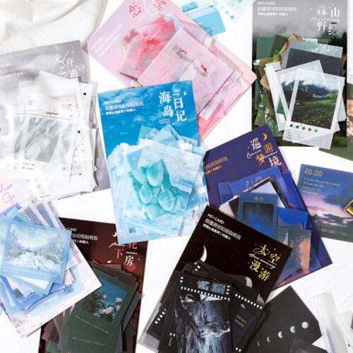 40pcs/pack Romantic Island Travel Calendar Diary Book Envelope Label Sticker Scrapbook Decoration Sticker