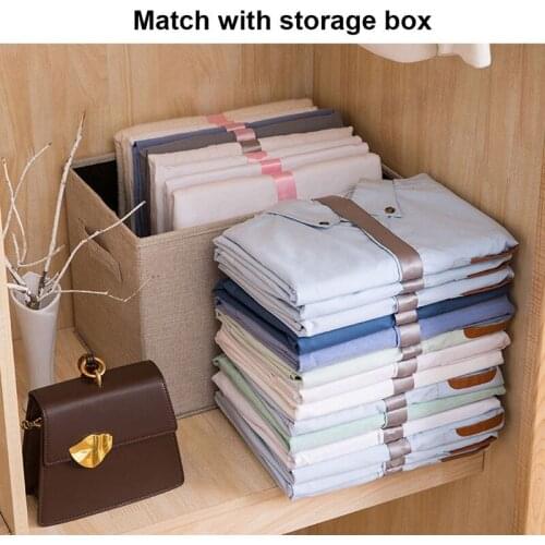 5PCS Creative Lazy Folding Clothes Board Wardrobe Finishing Multifunctional Home Storage Wardrobe Home Pink Gray Ribbon