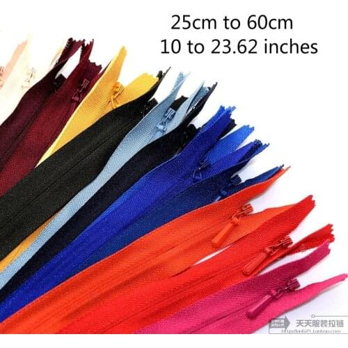50pcs/lot 25cm to 60cm 10" to 23.62“ Ykk Invisible Zippers for Sewing Wedding Dress Skirt Shirt Pants Bag Tailor Accessories