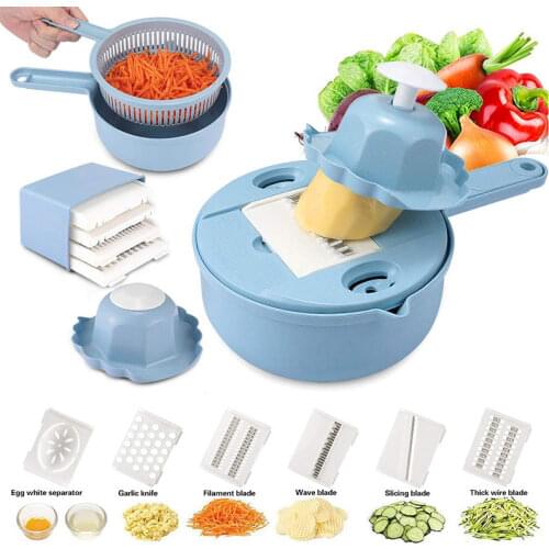 7 In1 Multi-function Vegetable Cutter Lemon Slicing Kitchen Fruit Chopper Cheese Dicer Cucumber Grater Home Vegetable Tool