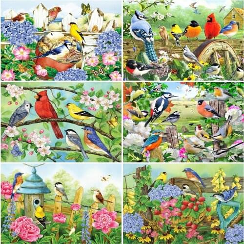 EverShine Diamond Embroidery Animal Diamond Painting Bird Mosaic Full Square Flowers Picture Of Rhinestones 5D DIY Home Decor
