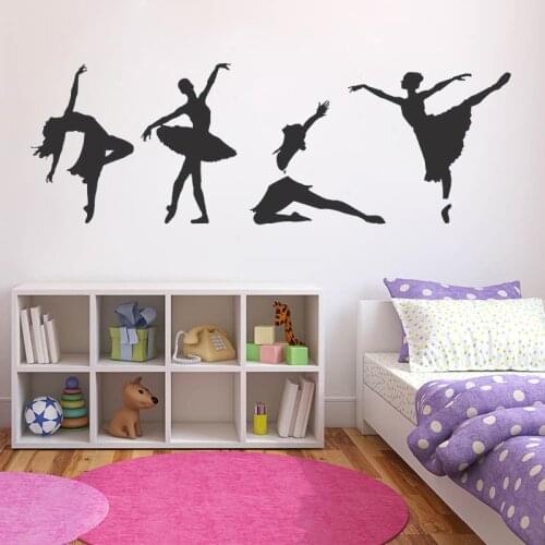 Ballet Dancers Wall Decals Ballet Silhouette Wall Decal Vinyl Art Stickers for Nursery Girls Room Decoration Wallpaper X774