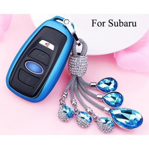 TPU For Subaru Car Key Cover Chain Case For Car Key Case For Subaru Forester Ouback Legacy XV Car Key Shell Keychain Accessories