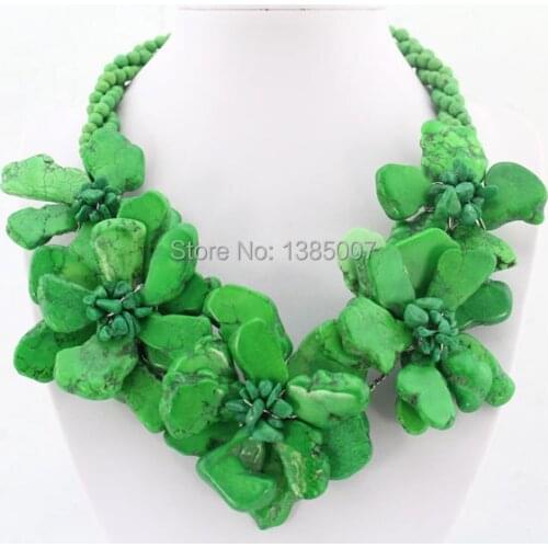 Marvelous Flower Green Necklace,Holiday Party Necklace,Bridesmaid Necklace,Statement Necklace,Wedding Gift hd3322