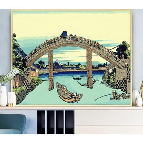DIY Painting By Numbers Arch Bridge 50x40cm Wall Art Picture By Number Acrylic Canvas By Numbers For Home Decors