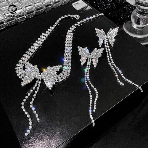 Butterfly tassel long cool Necklace New Fashion Net red neck chain Fashion suit clavicle chain Free shipping 702
