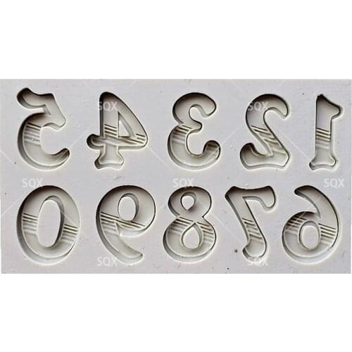 Gradient Fill Numbers Shape Chocolate Fondant Cake Decoration Moulds as Homemade Wedding Cake Baking Tools for AccessoriesSQ1760