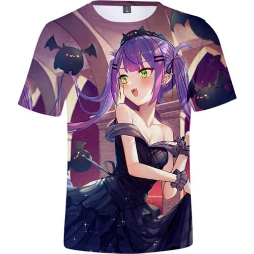 HOLOLIVE VTuber Tokoyami Towa 3D Printed Spring Summer Preppy Men/Women Street Clothes T-shirt Streetwear Kawaii style