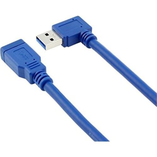 USB 3.0 A Male 90 degree Left Angle to USB3.0 A Female Extension Convertor Cable for Computer 0.3m