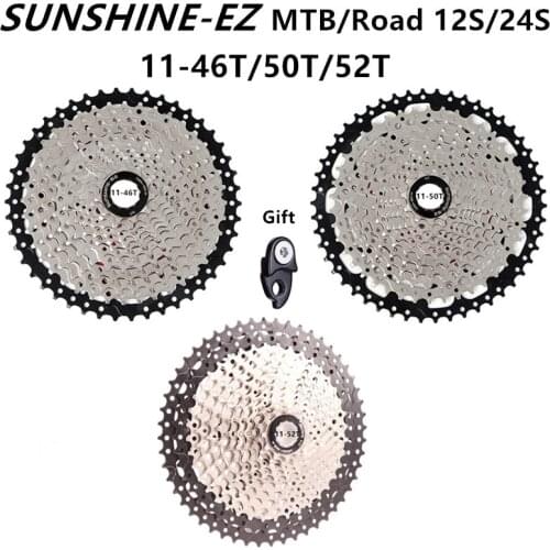 SUNSHINE-SZ MTB Cassette 12/24S 11-46T/50T/52T Mountain Bicycle Freewheel Bicycle Sprocket For SHIMANO/SRAM Brand 12S original
