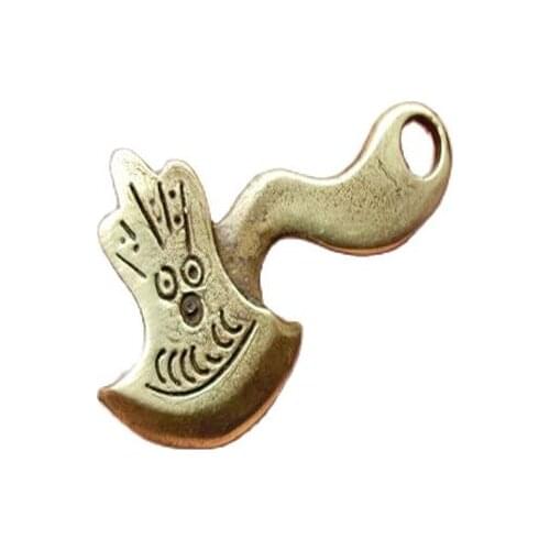 Small axe pendant hand leading character antique copper copper ornaments opening axe solid lucky evil axe Pendant