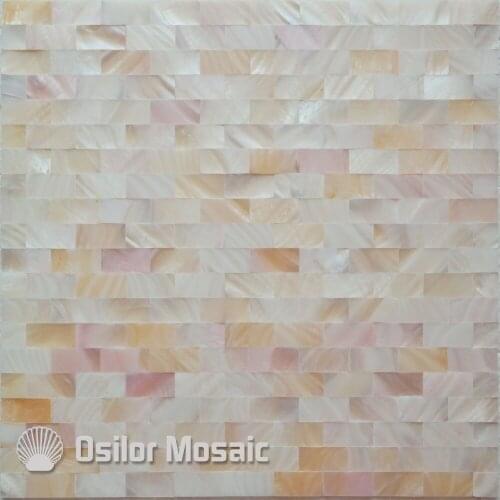 Natural pink and yellow color 100% Chinese freshwater shell seamless mother of pearl mosaic tile for washroom decoration tile