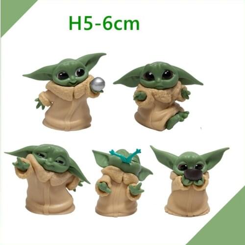 5-6CM Star Wars YODA BABY Figma Set The Mandalorian Action Figure Model Ornaments Car Decoration Keychain Pendant Kawaii GK Toy