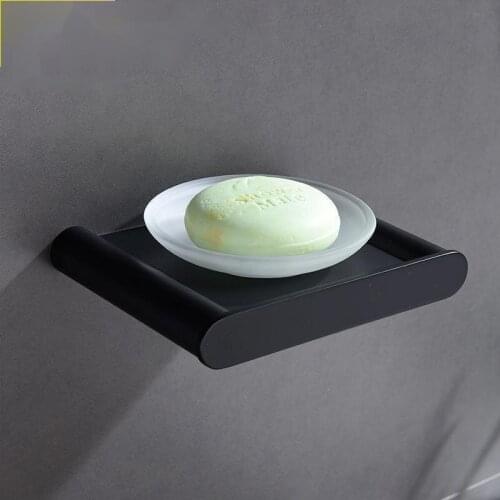 Stainless Steel Black Soap Dish Wall-mounted Soap Sponge Holder For Kitchen Soap Holder Bathroom Storage Box Soap Holder