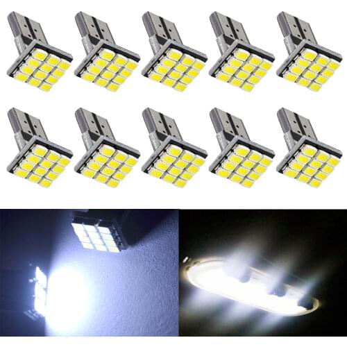 10X W5w 194 White Turn Signal License Plate Light 12SMD Tail Lamp Car Auto Brake Wedge Bulb Dashboard Led Side Mark Parking Bulb