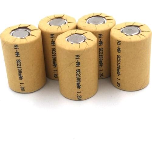 Power battery,4/5 SC2100mAh 5pieces Ni-MH Power Cell,rechargeable battery,Discharge rate 15C,power tool battery,battery,cell
