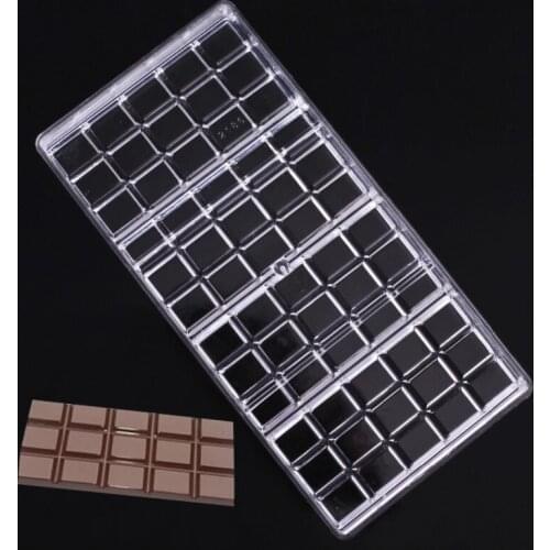 Real Polycarbonate Chocolate Bar Mold Fondant Shapes Candy Jelly Mould Plastic DIY Baking Pastry Mould Kitchen Tool Bakeware