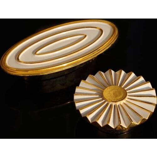 European creative fashion white gold Bathroom cabinet Tv cabinet pulls knobs 32mm 64mm round oval modern furniture handles 2.5"