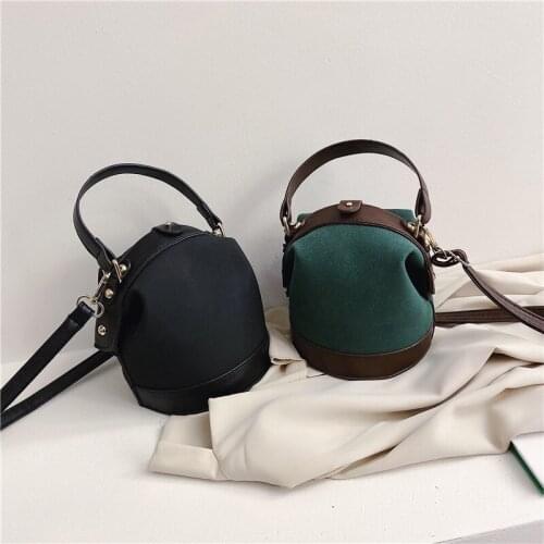 Handheld handbags new fashion 2020 fashion one-shoulder messenger bag Korean version of all-match frosted bucket small bag