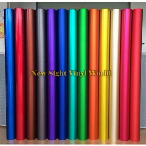 Blue & Green & Red & Gold ICE Satin Chrome Car Vinyl Wrap Film Matte Chrome Vinyl Wrapping Laptop Car Sticker 1.52 x 20m/Roll