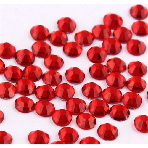 SS3-SS34 Size Select Loose Lt Siam Red Color Flatback Crystal Rhinestones DIY Bling Non HotFix Nail Glass Crystal Rhinestone