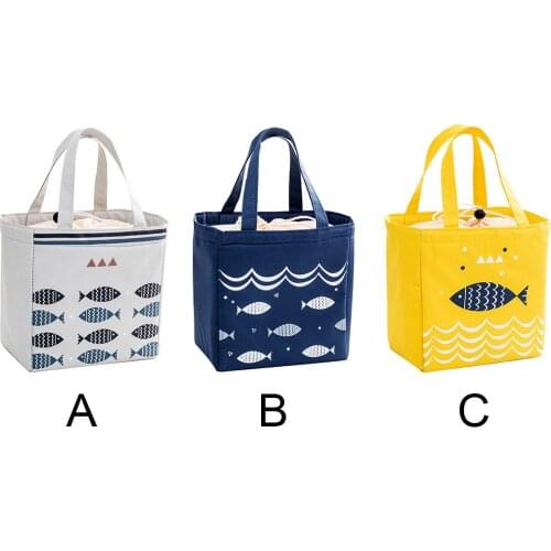 Picnic Storage Bag Insulated Bento Lunch Box bag Picnic Container Thermal Cooler Tote Storage Canvas Box Bag Drop Shipping