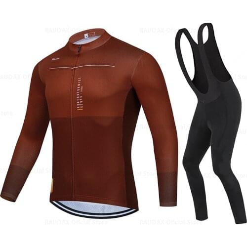 Long Sleeve Cycling Jersey Set Raudax Autumn Quick-Dry MTB Bike Cycling Pants Spring Racing Road Bicycle Cycling Clothing Set