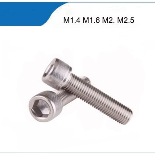 20/50/100Pcs M1.4 M1.6 M2 M2.5 DIN912 Stainless Steel 304 A2 FLat Head Screws Mushroom Hexagon hex Socket Button Head Screw