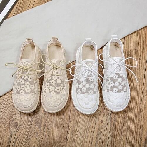 Women Flats 2020 Spring Summer Shoes Breathable Mesh Women Loafers Sewing Decor Women Flat Shoes
